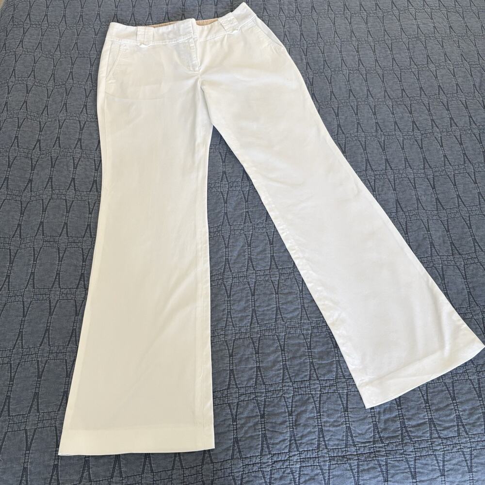 Ann Taylor LOFT White Bootcut Pants Womens 6 Cotton Stretch Career Casual